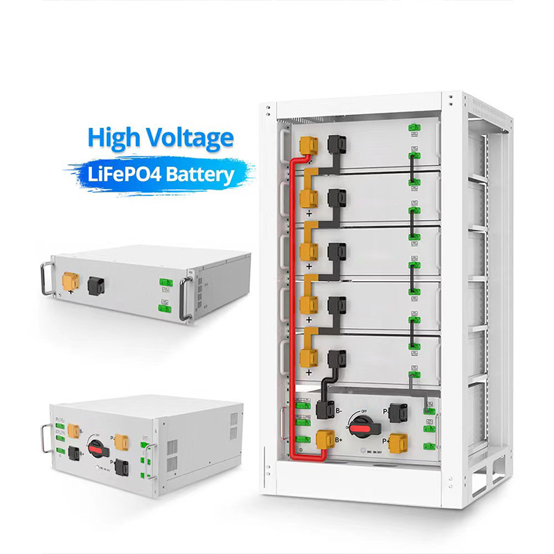 High voltage rack lithium battery with deye hybrid inverter 27kwh 32kwh 37kwh 42kwh 47kwh 52kwh lithium battery pack -Koodsun