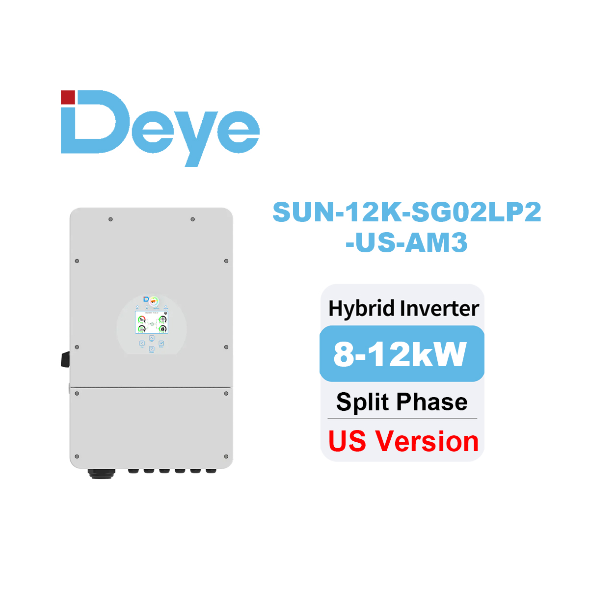 Deye Split Phase Hybrid Inverter 120V 240V SUN-12K-SG02LP2-US-AM3 12KW 50Hz 60Hz for Home Solar System -Koodsun
