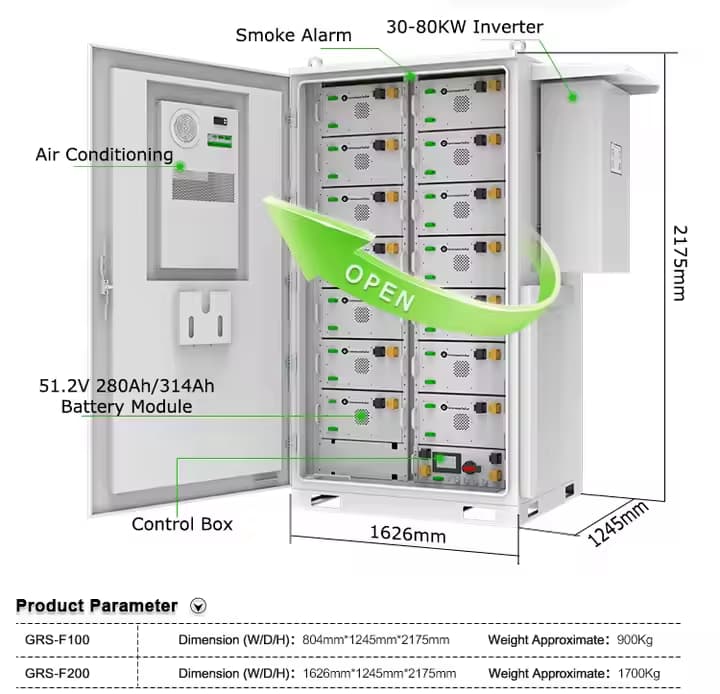 Koodsun High Quality Smart Air Cooled 50kW 100kWh Outdoor Energy Storage System IP55 Waterproof Battery Cabinet -Koodsun