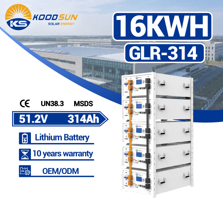 Mobile Energy Storage 51.2V 280AH 314AH Lifepo4 14.336KWH 16KWH  Rack  Mounted Lithium Ion Batteries Easy installation -Koodsun