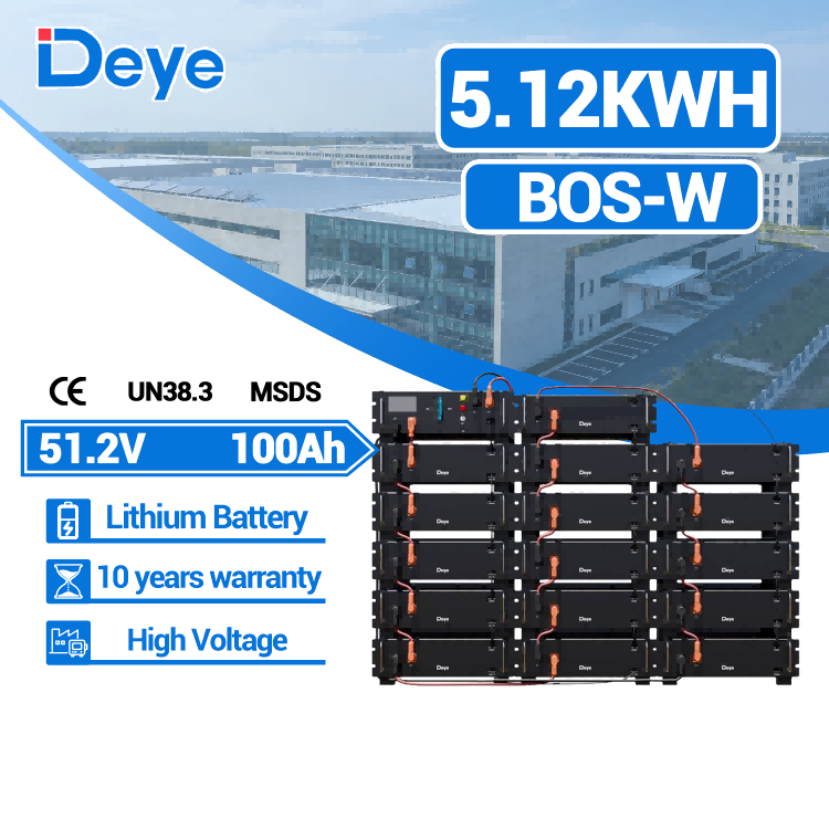 Deye BOS-W High Voltage 51.2V 100Ah 5.12kwh Solar Battery | Built-in BMS | Fast Charge & Expandable Capacity -Koodsun