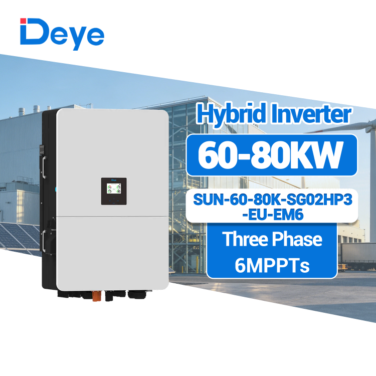 High Quality DEYE SUN-60/75/80K-SG02HP3-EU-EM6 Hybrid 3 Phase Inverter 60kw 75kw 80kw Integrated MPPT HV Battery -Koodsun