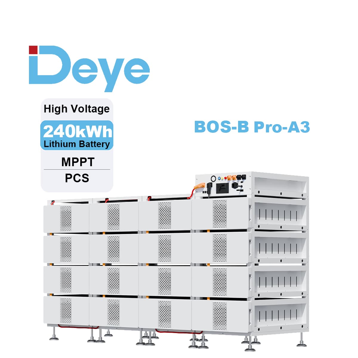 Deye BOS-B Pro-A3 51.2V 314Ah 16.07kwh 257kwh High Voltage Battery Built-in BMS Fast Charge & Expandable Capacity for Commercial Use -Koodsun
